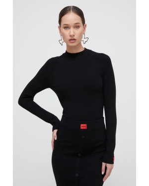HUGO sweter damski kolor czarny lekki