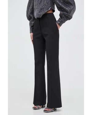 HUGO spodnie damskie kolor czarny dzwony high waist