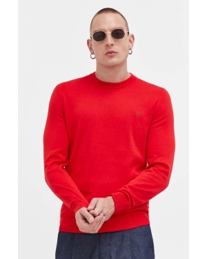 HUGO sweter bawełniany kolor czerwony lekki