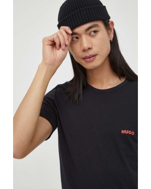 HUGO t-shirt bawełniany 3-pack męski kolor czarny gładki