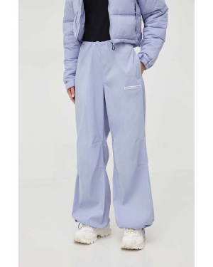 Nicce spodnie damskie kolor niebieski szerokie high waist
