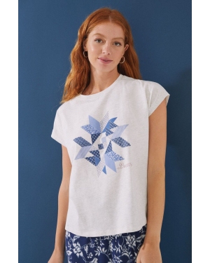 women'secret t-shirt piżamowy Mix & Match kolor szary