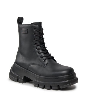 Tommy Jeans Trapery Tjw Chunky Leather Boot EN0EN02503 Czarny