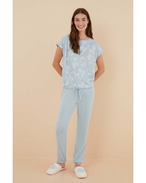women'secret piżama COZY CLOUDS damska kolor niebieski 3136009