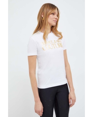 Versace Jeans Couture t-shirt bawełniany damski kolor biały
