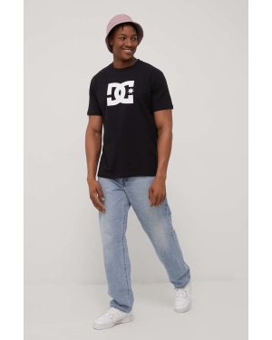DC t-shirt bawełniany kolor czarny z nadrukiem