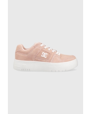 DC sneakersy skórzane kolor różowy