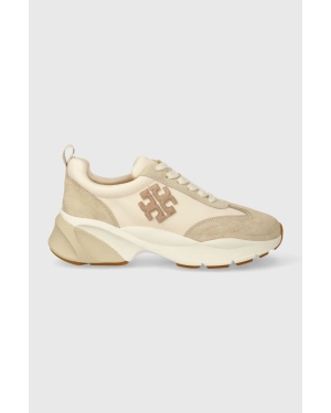 Tory Burch sneakersy Good Luck Trainer kolor beżowy 83833.700.N