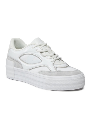 Calvin Klein Jeans Sneakersy Bold Vulc Flatf Lace Mix Mg Lum YW0YW01295 Biały