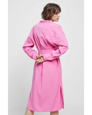 Medicine sukienka kolor różowy midi oversize