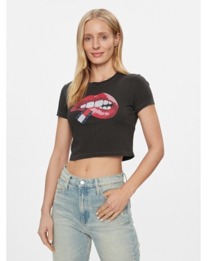 Tommy Jeans T-Shirt Lips DW0DW17373 Czarny Slim Fit