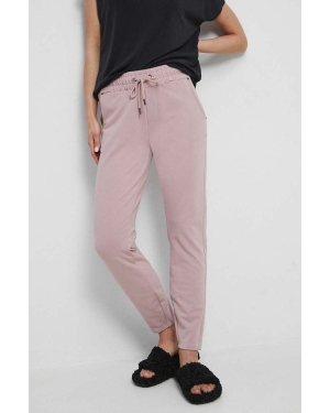 Medicine spodnie dresowe damskie kolor różowy proste medium waist