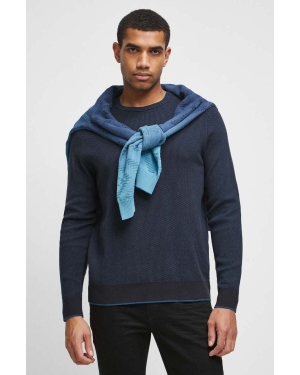 Medicine sweter bawełniany męski kolor niebieski lekki