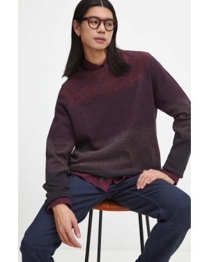 Medicine sweter bawełniany męski kolor bordowy lekki