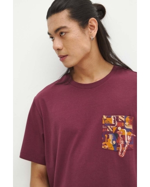 Medicine t-shirt bawełniany męski kolor bordowy z nadrukiem