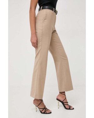 Ivy Oak spodnie z domieszką wełny kolor beżowy proste high waist