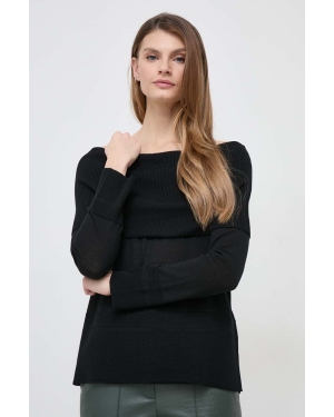 Max Mara Leisure sweter wełniany damski kolor czarny lekki