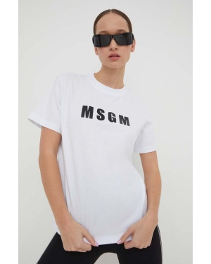 MSGM t-shirt bawełniany damski kolor biały