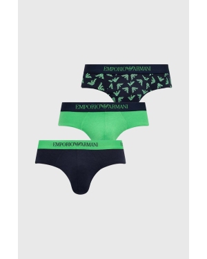 Emporio Armani Underwear slipy bawełniane 3-pack kolor zielony
