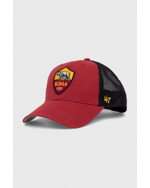 47brand czapka z daszkiem AS Roma kolor czerwony z aplikacją ITFL-BRANS01CTP-TJA