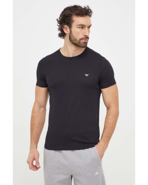 Emporio Armani Underwear t-shirt lounge bawełniany 2-pack kolor czarny gładki