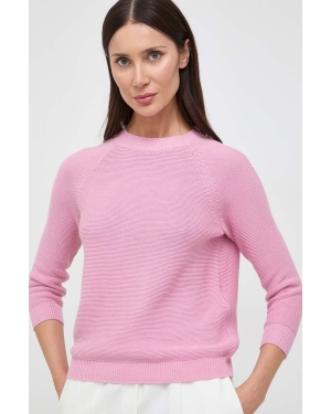 Weekend Max Mara sweter bawełniany kolor różowy lekki