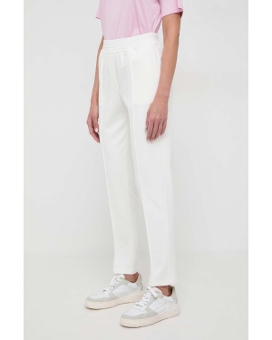 Liviana Conti spodnie damskie kolor biały proste high waist