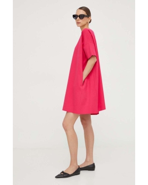 Liviana Conti sukienka kolor różowy mini oversize