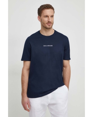 Paul&Shark t-shirt bawełniany męski kolor granatowy z nadrukiem 24411069
