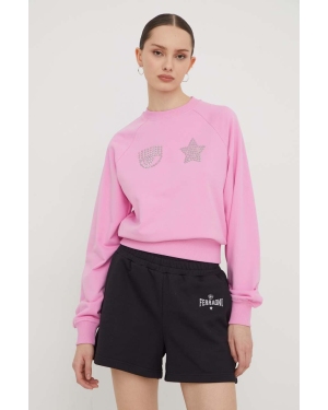 Chiara Ferragni bluza damska kolor różowy z aplikacją