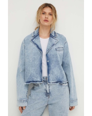 Remain kurtka jeansowa damska kolor niebieski przejściowa oversize