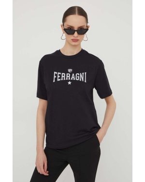 Chiara Ferragni t-shirt bawełniany damski kolor czarny