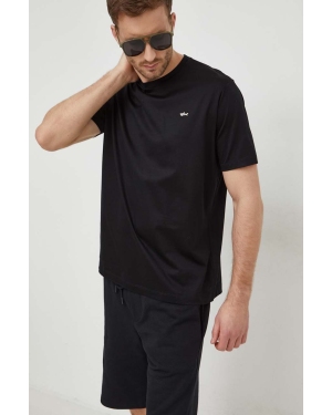 Paul&Shark t-shirt bawełniany męski kolor czarny gładki