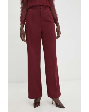 Answear Lab spodnie damskie kolor bordowy szerokie high waist