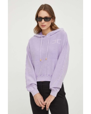 Elisabetta Franchi sweter bawełniany kolor fioletowy lekki
