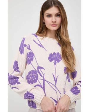 Twinset sweter bawełniany kolor beżowy lekki