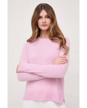 Weekend Max Mara sweter wełniany damski kolor różowy lekki