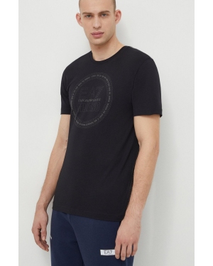 EA7 Emporio Armani t-shirt bawełniany męski kolor czarny z nadrukiem