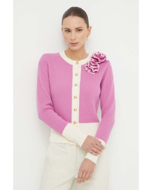 Luisa Spagnoli sweter wełniany damski kolor fioletowy