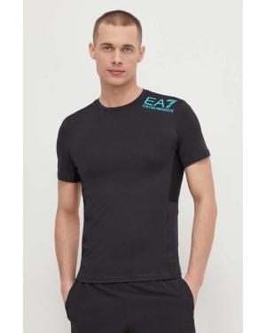EA7 Emporio Armani t-shirt Training męski kolor czarny z nadrukiem
