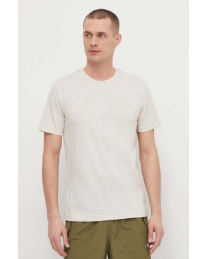 EA7 Emporio Armani t-shirt bawełniany męski kolor beżowy z nadrukiem