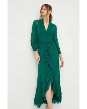 Luisa Spagnoli sukienka kolor zielony midi rozkloszowana