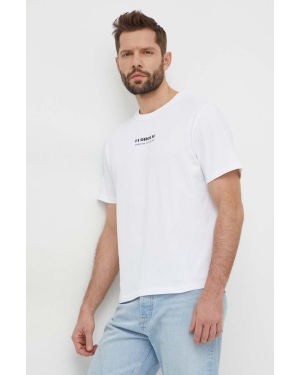 Save The Duck t-shirt bawełniany męski kolor biały z nadrukiem