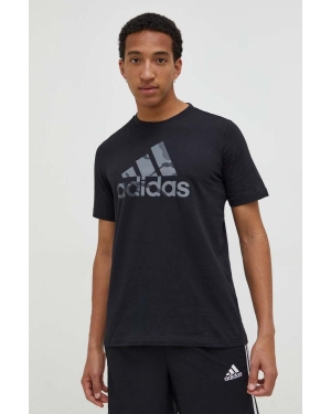 adidas t-shirt bawełniany męski kolor czarny z nadrukiem IR5828