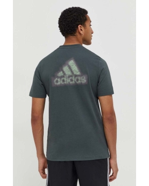 adidas t-shirt bawełniany męski kolor zielony z nadrukiem IN6227