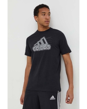 adidas t-shirt bawełniany męski kolor czarny z nadrukiem IN6258