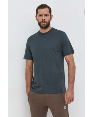 adidas t-shirt bawełniany męski kolor zielony gładki IR9108