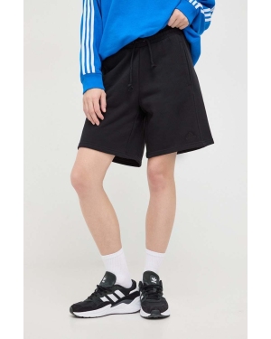 adidas szorty damskie kolor czarny gładkie high waist