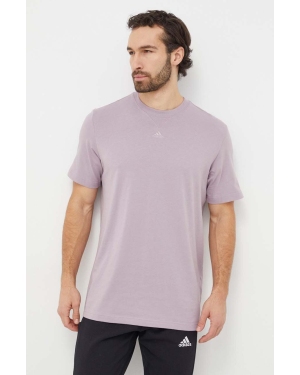 adidas t-shirt bawełniany męski kolor fioletowy gładki IR9116