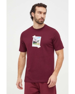 adidas t-shirt bawełniany męski kolor bordowy z nadrukiem IS9045